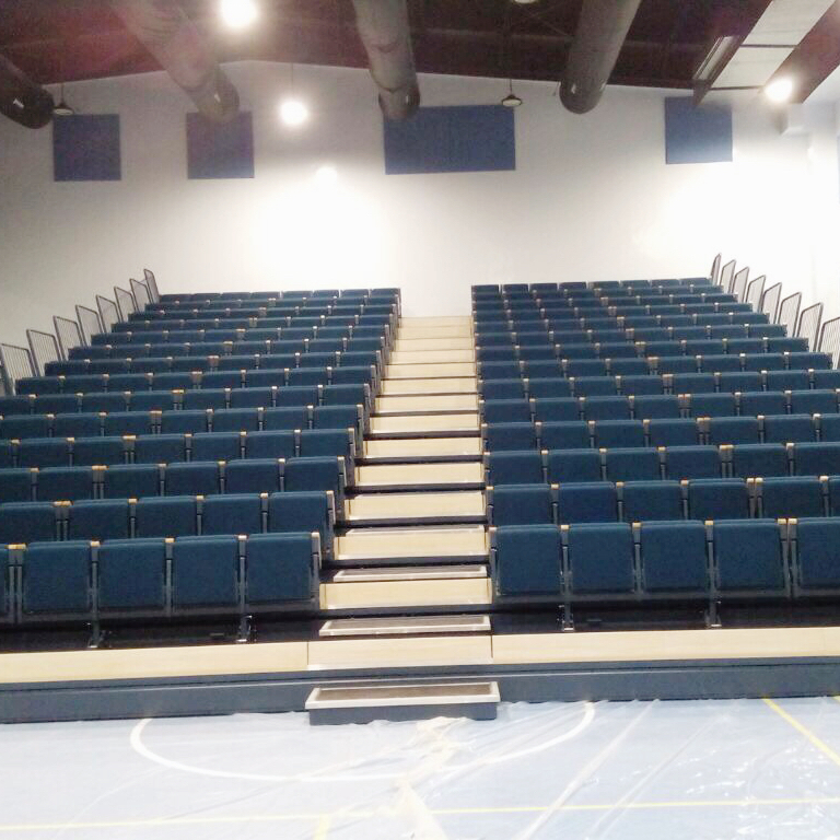 Telescopic Seating System With Indoor Polymer HDPE Seats Retractable Bleacher For Stadiums Theater Stage Sports Center