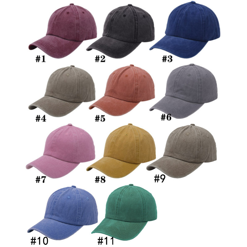 Kids Caps Retro Vintage Cotton Adjustable Blank Solid Color Fashion Kids Baseball Cap Parent Kids Washed Fashion Sports Caps