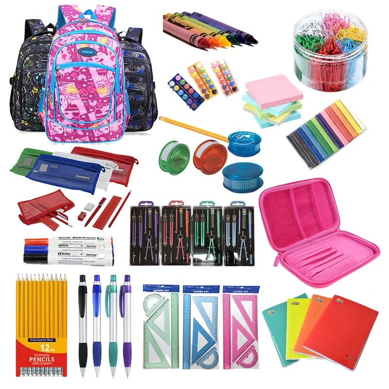 2023 Cheap Kids Back To School Gift Stationary Set School Office Supplies Set Student Primary Middle Colleague Backpack Kit