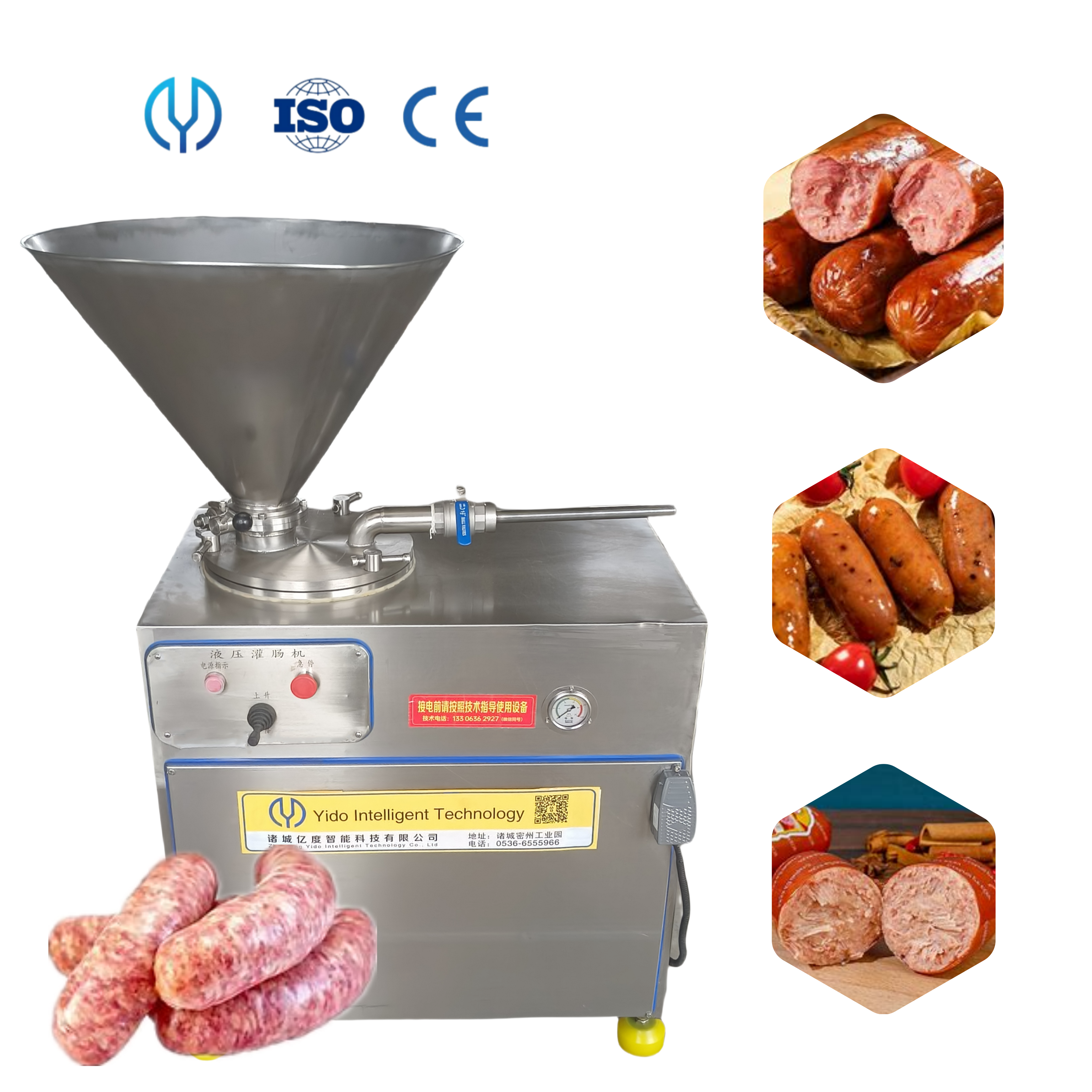 Industrial Stainless Steel Electrical Salami Small Scale Meat Sausage Process Line Beef Fish Sausage Make Machine Price