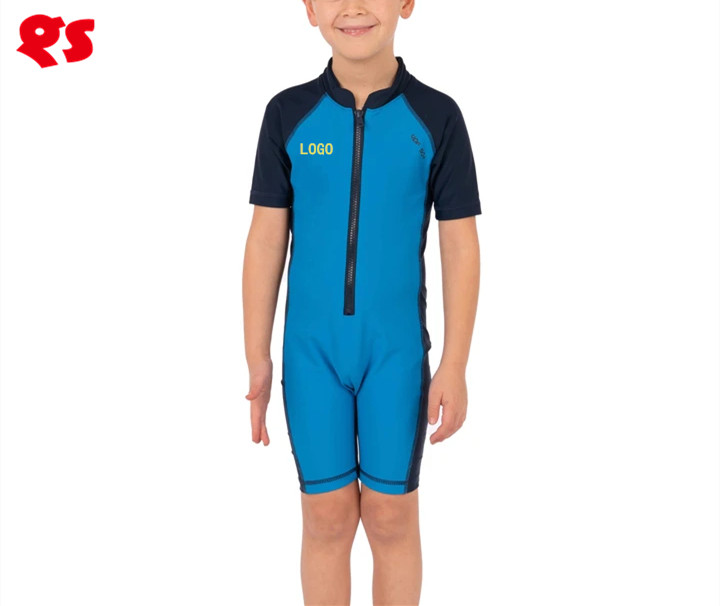 High Quality Hot Selling Breathable Material Siamese Rash Guard Set child guard zipper rash suit