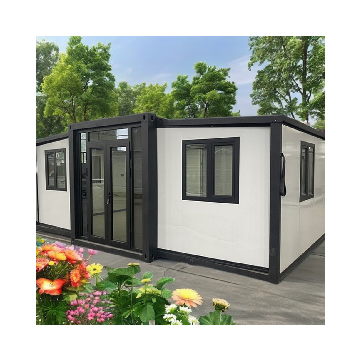 Luxury Modern Prefabricated Mobile Folding Home Double-Wings Bi-Plane Room Design for Construction & Real Estate