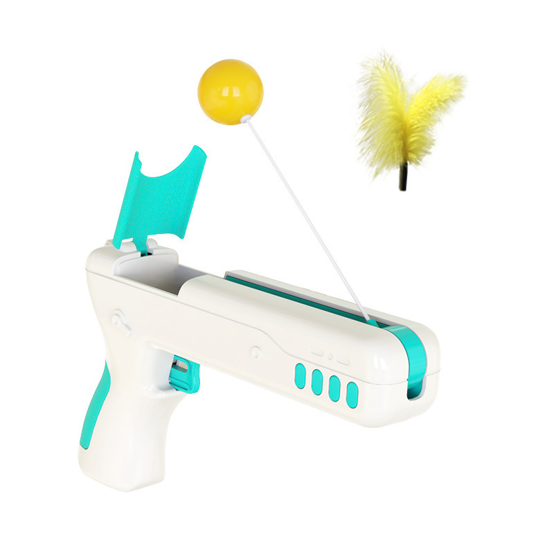 Игрушки из перьев для кошек карамельных цветов, пластиковый пистолет, игрушки для кошек, популярный новый стиль, интерактивные игрушки для домашних животных