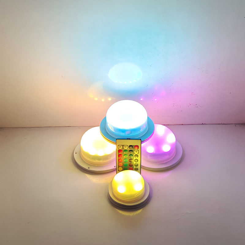 Battery Powered 16 Colors LED Dome Mood Light Base Under Table Lighting For Weddings