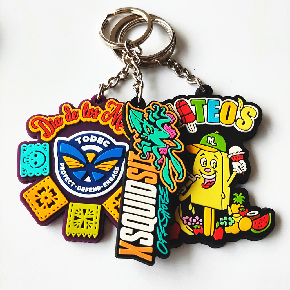 Custom Soft Brand Logo 3D PVC Key Chain Fashion Keychain Car Great Gift
