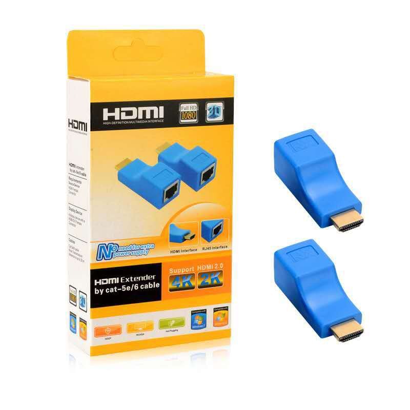 1 пара RJ45 4K HDMI-совместимый удлинитель до 30 м по категории 5e Cat6 сеть Ethernet LAN для HDTV HDPC DVD PS3 STB