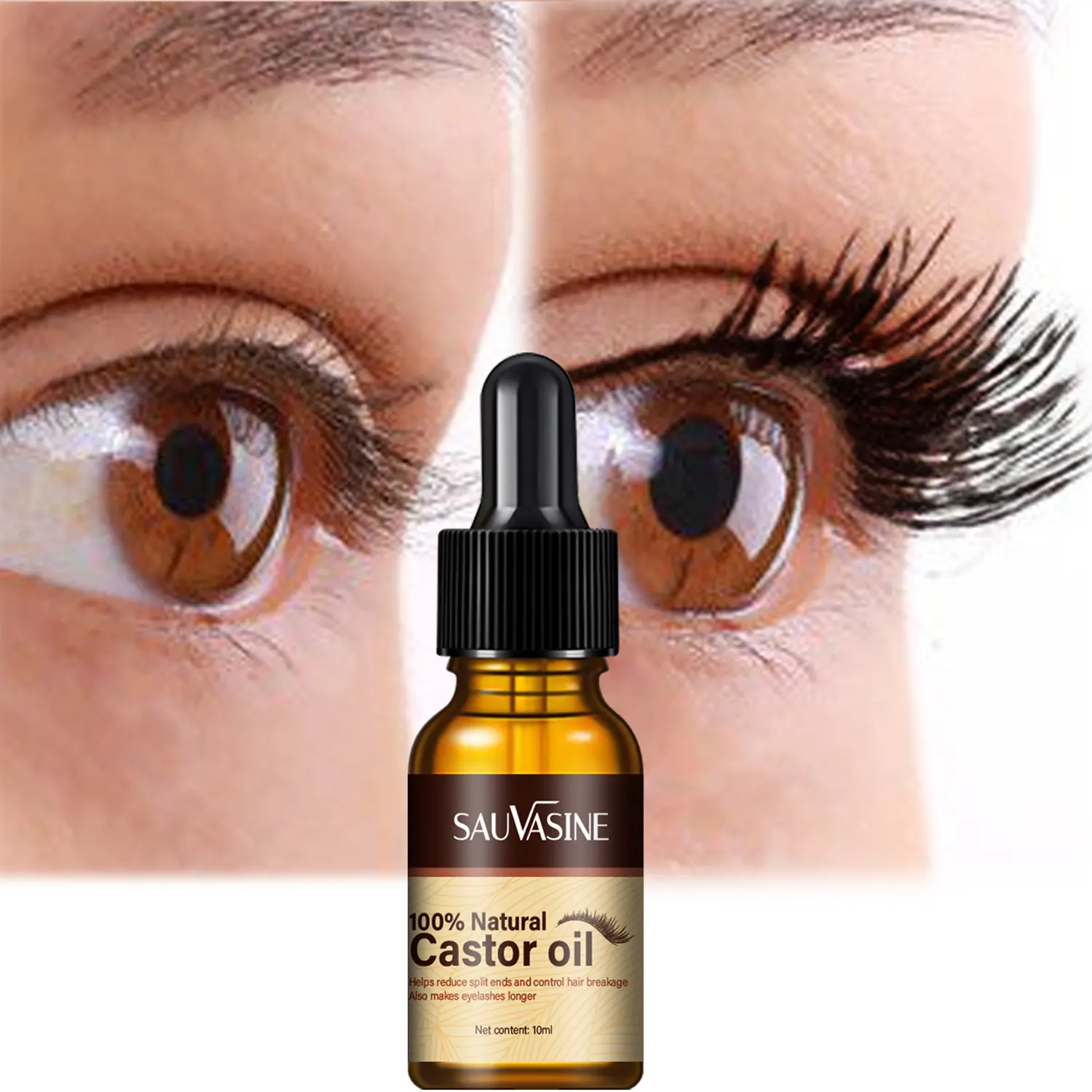 OEM ODM 10ml Pure Natural Organic Jamaican Black Castor Oil Organic For Hair Eyelash Eyebrow Growth Cold Pressed Castor Oil