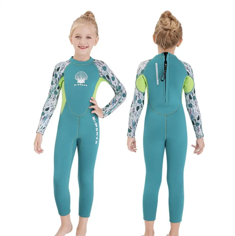 Swimming Suits For Kids Children Kids Boys Girls 2.5mm Neoprene 1 Piece Thermal Swimsuit Full Long Sleeve Wet Suits For Toddler Child Junior Youth Swim Surf Di