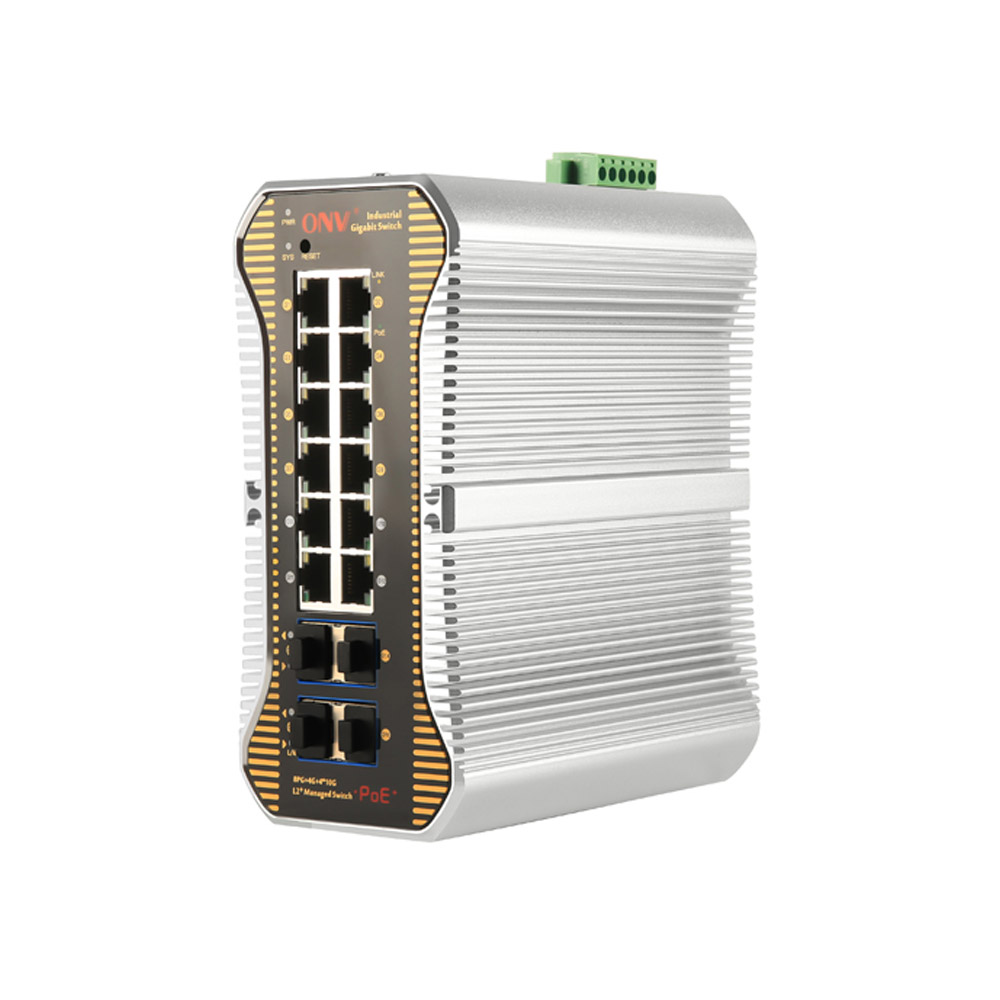 12 портов 10/100/1000M промышленный коммутатор питания через Ethernet