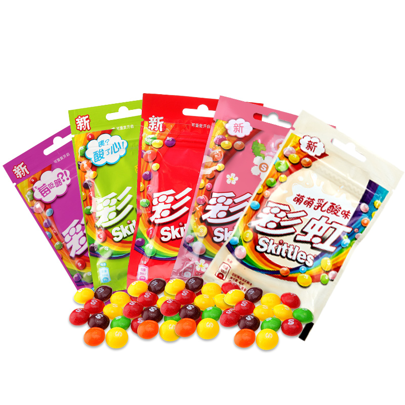 Wholesale Exotic Snacks Exotic Candy Skittless 40g Candies Mixed Fruit Flavor Candy Fruit Candies Soft Candy
