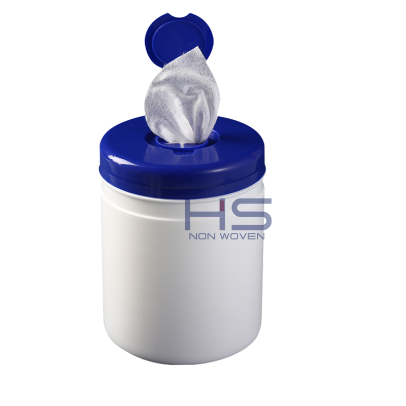 white tablets Non-woven wipe canister coreless point dry towel roll for disinfecting