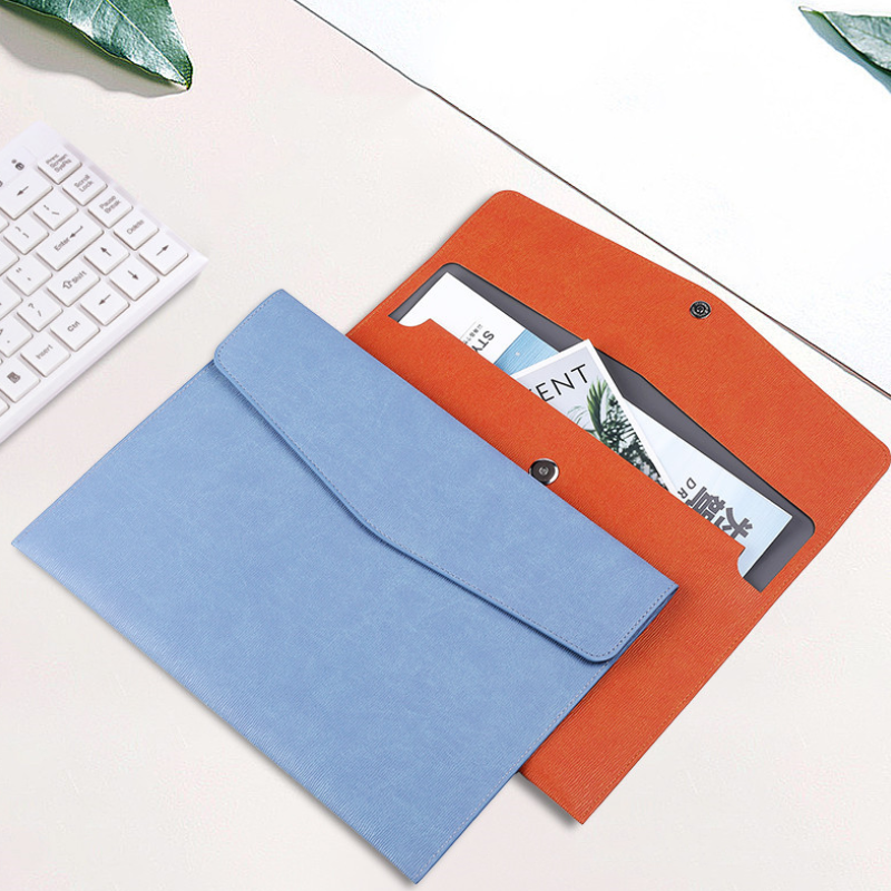 Fashion PU Leather a4 File Folder Sleeve Paper File Folder Document Organizer Bag for Office