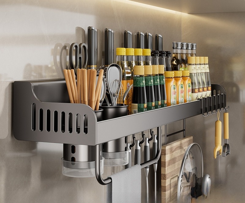 Factory hot selling Universal Kitchen Storage Steel Wall Mounted Spoon And Knife Holder With Knife Set