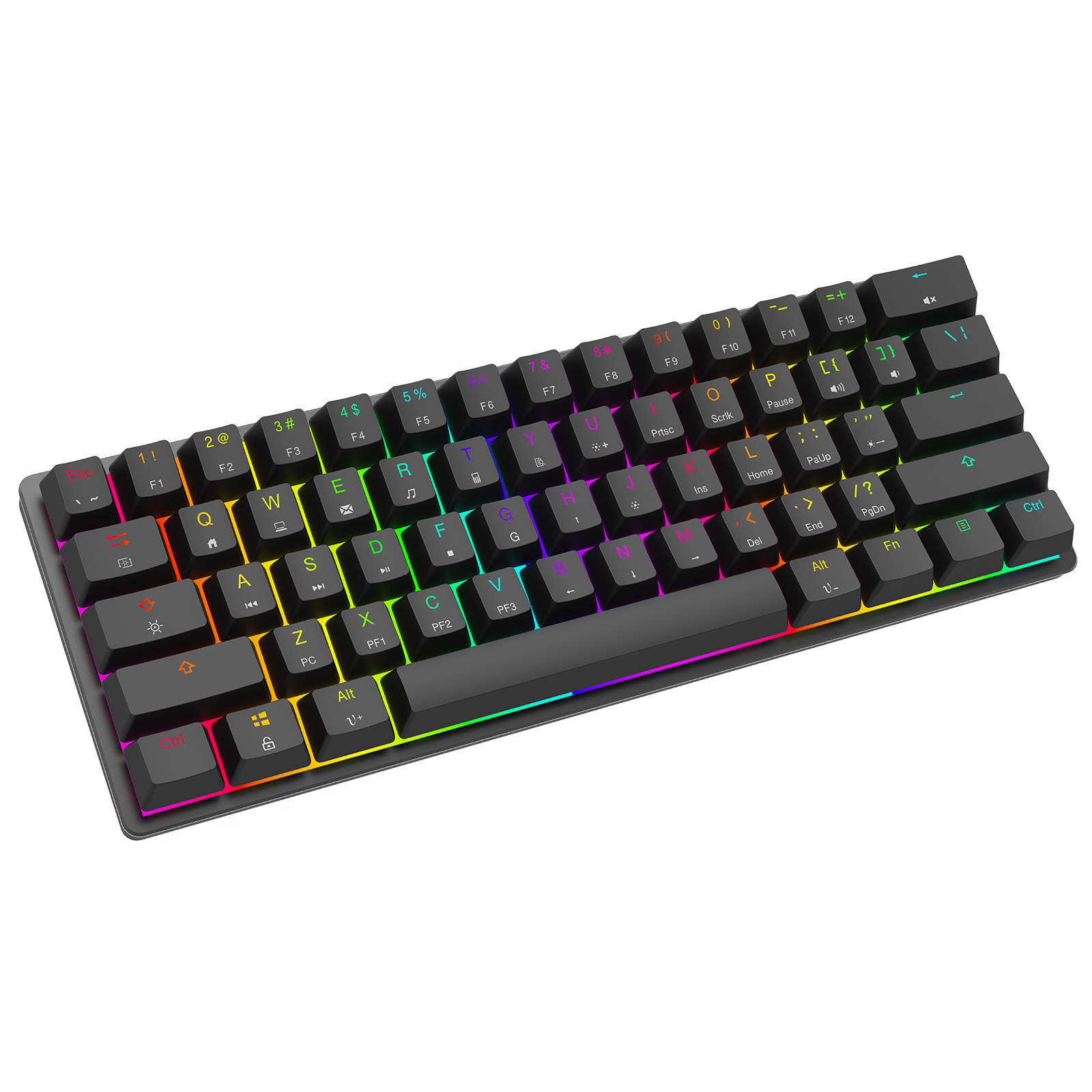 Amazon горячая распродажа 60% механическая клавиатура 61 клавиша подвесные pbt keycaps Тип c Проводная игровая механическая клавиатура