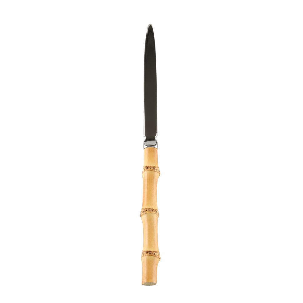 Creative Express Package Durable Long Thick Slender Stainless Steel Bamboo Root Wood Handle Envelope Knife Letter Opener