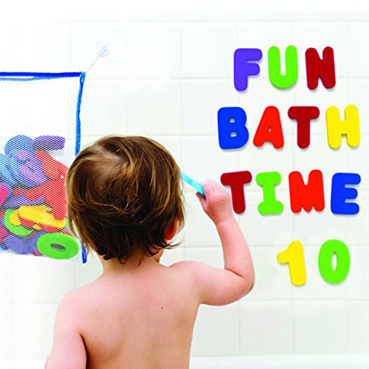Baby Educational 36pcs EVA Foam Letters And Numbers Bath Toys With Mesh Bags