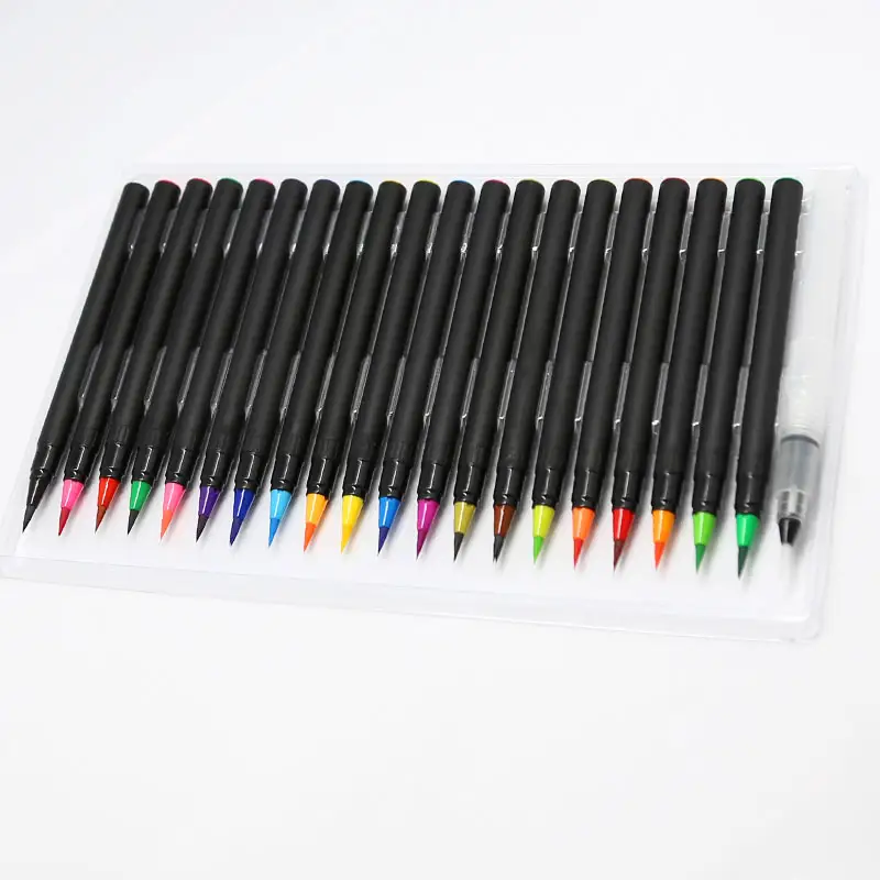 Hot selling 48 colors soft nib watercolor set calligraphy brush pen