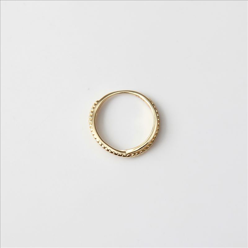 Maxery S925 sterling silver 14KL gold plated Ring Granule Simplicity Line Temperament Silver Ring