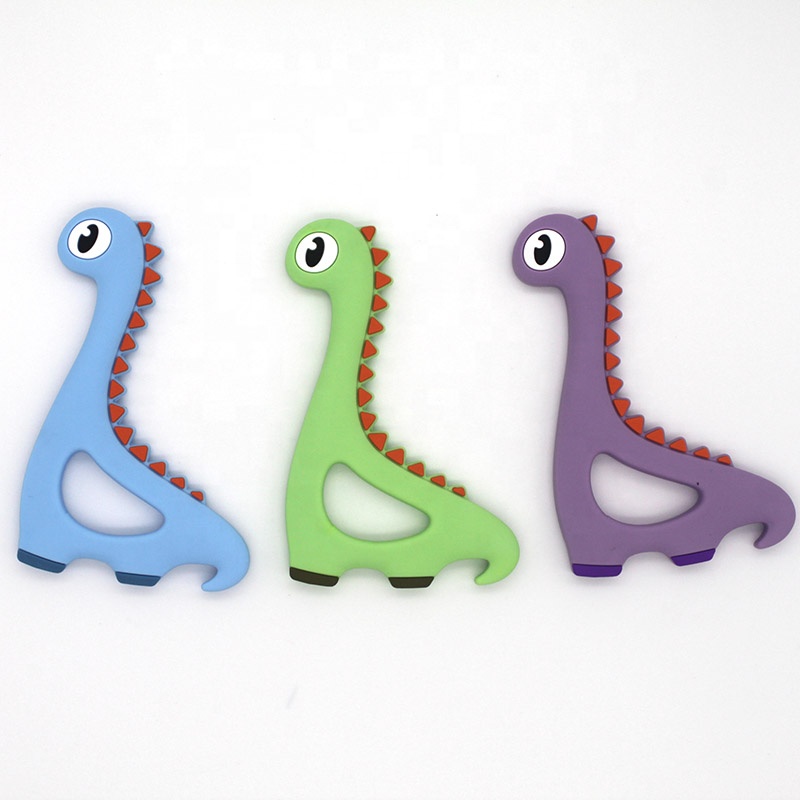 Animal Shape Organic Baby Bpa Free Food Grade Non-toxic Silicone Dinosaur Best Teething Teether Chew Toy
