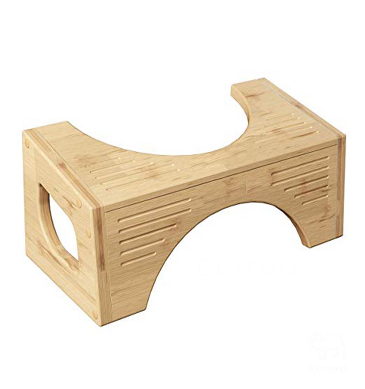 Squatting Toilet Stool, Non-Slip Bamboo Potty Training Stool for Adults Children