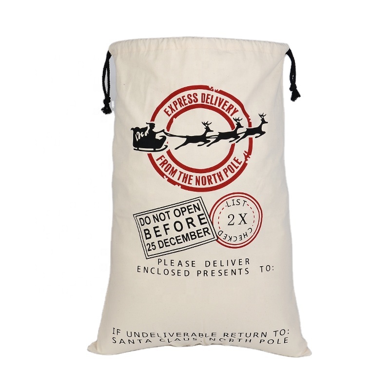 Холщовый мешок для покупок High King 2021 santa sack, персонализированная Подарочная сумка из 100% хлопка, рождественские сумки для покупок