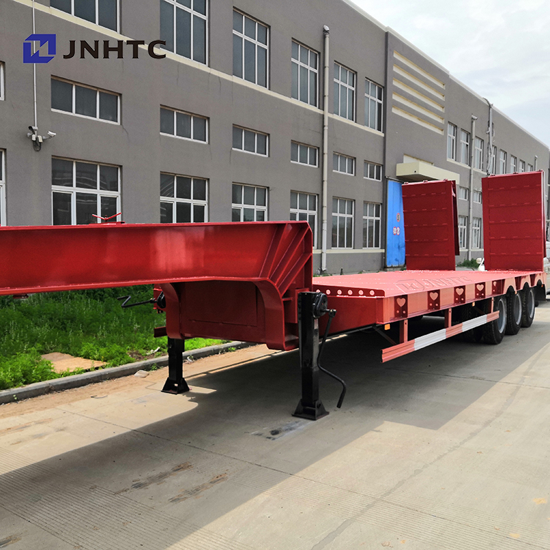 60 tons 80 tons lowboy excavator transport trailer 4 axles 100 tons heavy duty gooseneck low bed semi trailer