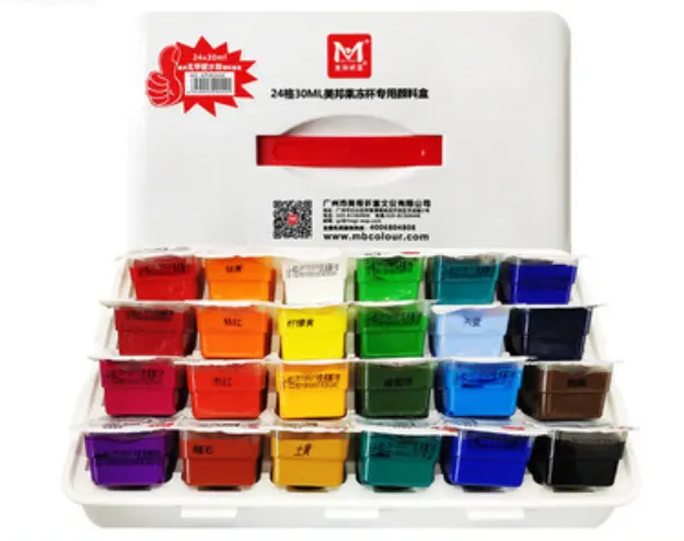 2022 Bview Art New Product Hot Selling 24 Colors Jelly Gouache Paint Kit Good Coverage Rate For Drawing
