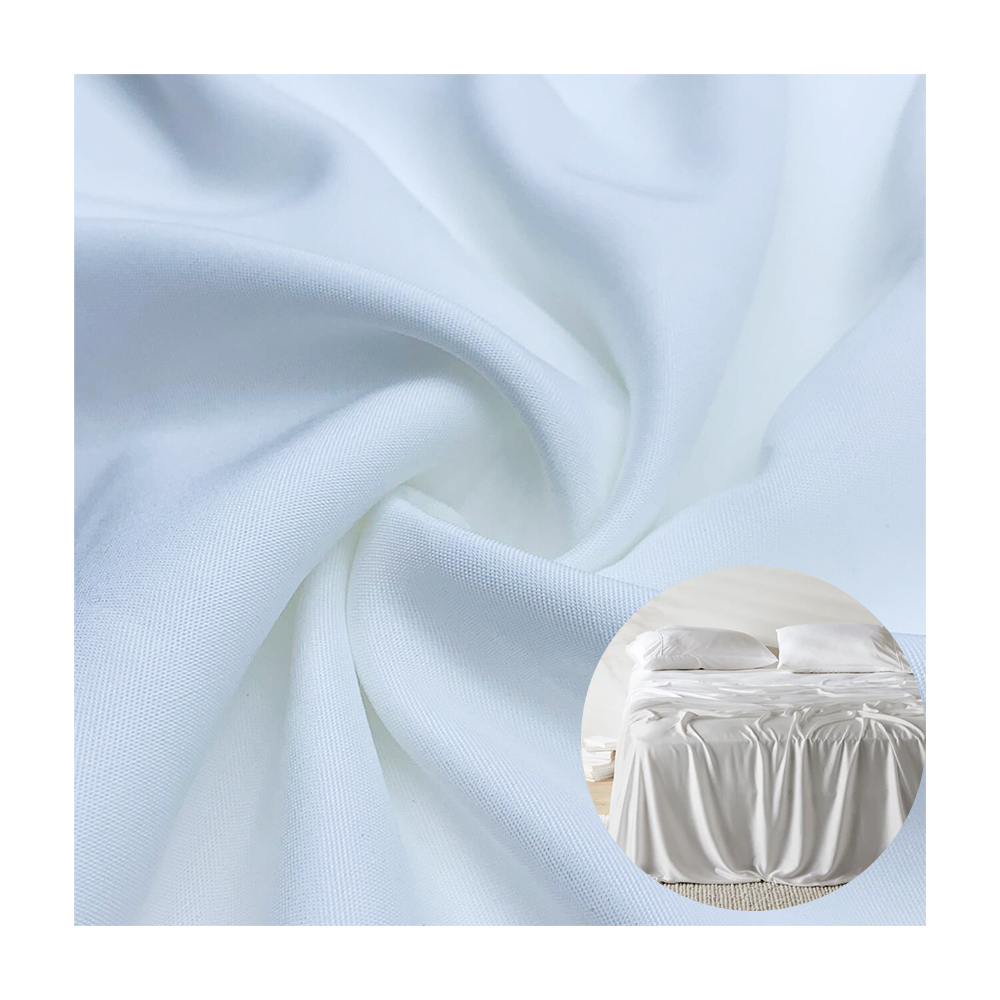 OEM ODM 100 Bamboo Fabric 125GSM White Twill Soft Hand Feel Cool Feeling Finish 100% Organic Bamboo Fiber Fabric for Beddings
