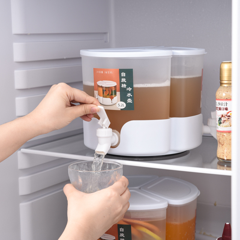 360 градусов Поворот 5.2L воды чая холодильник холодная, пластиковые бутылки с водой, 3 отсек выпить напиток разливной автомат с краном и подставкой