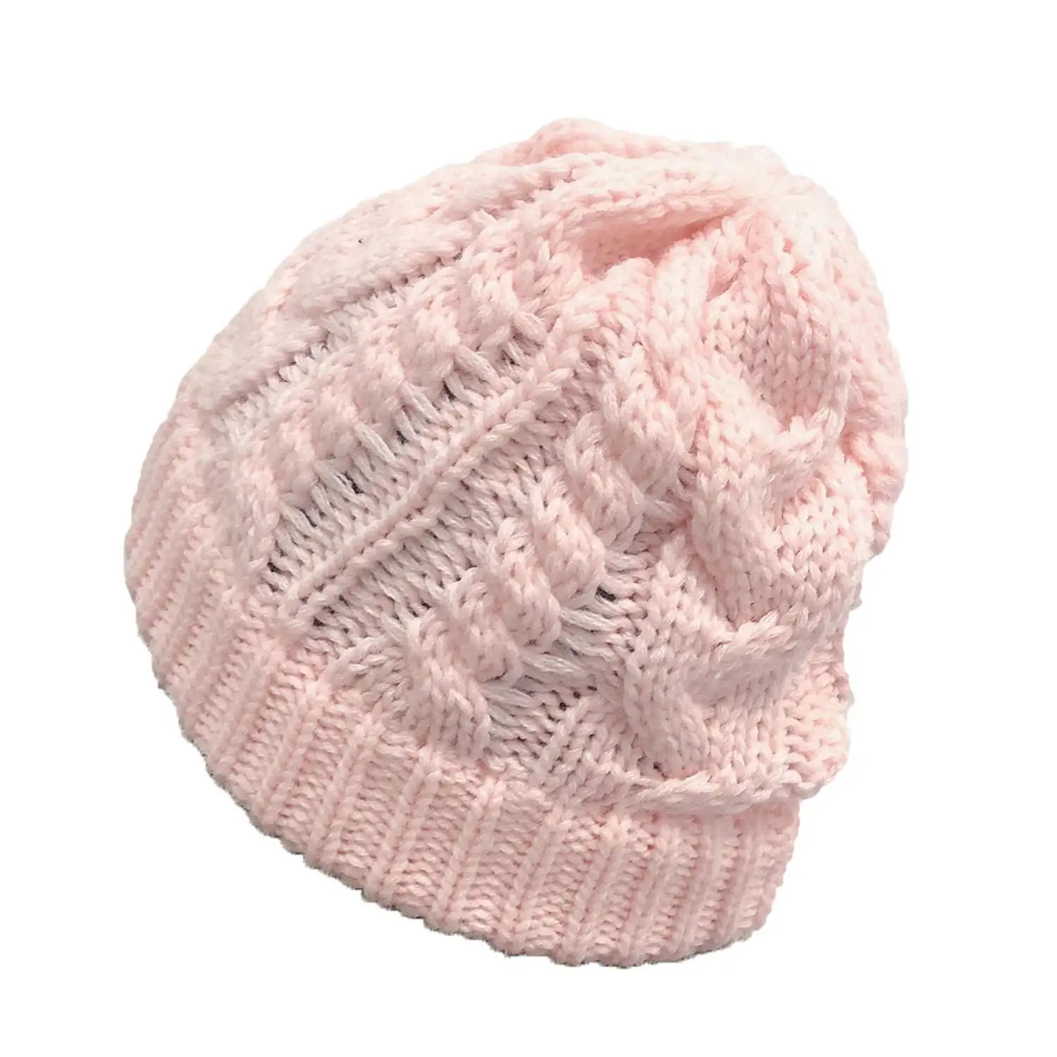 C34 Solid Simple Winter Warm Woolen Knitted Beanies All-match Trendy Leisure Hats Women Stretch Crochet Knit Skullies Beanie