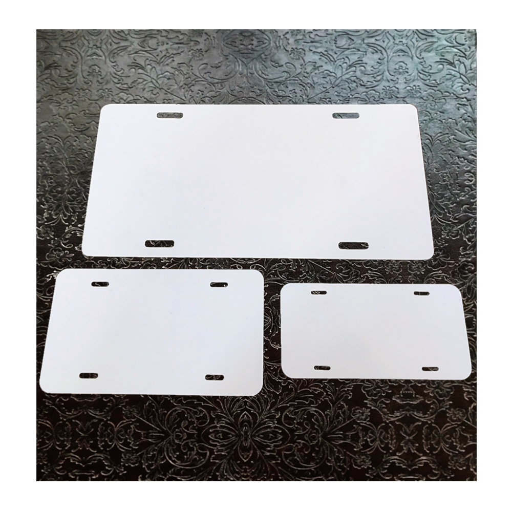 White Dye Sublimation .025" Aluminium License Plate Blanks 12"X6" Custom Size