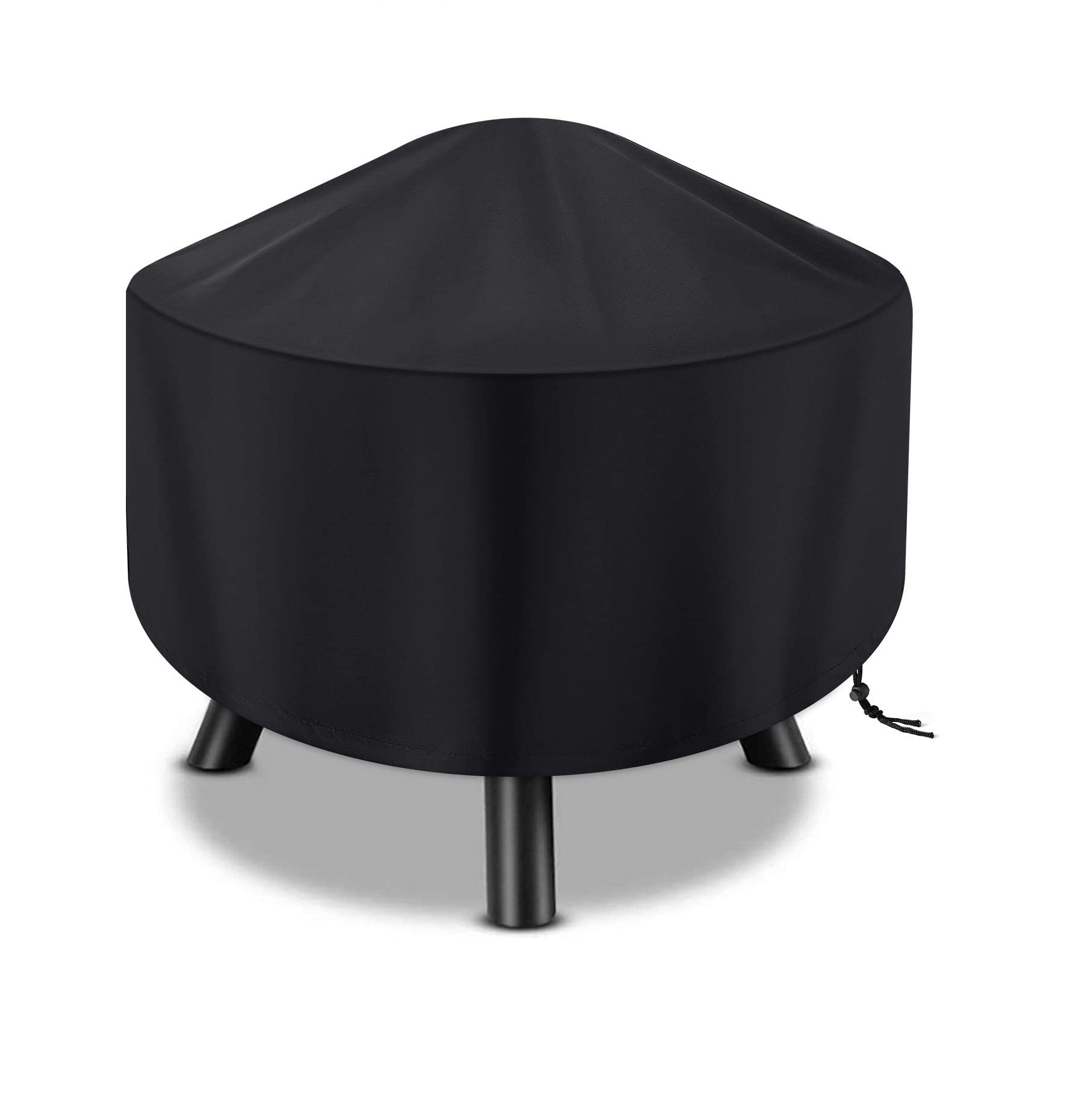 Custom Round Table Fire pit Cover 600D PVC Coating Heavy Duty Weather-Resistant Waterproof Outdoor Fire Pit Cover