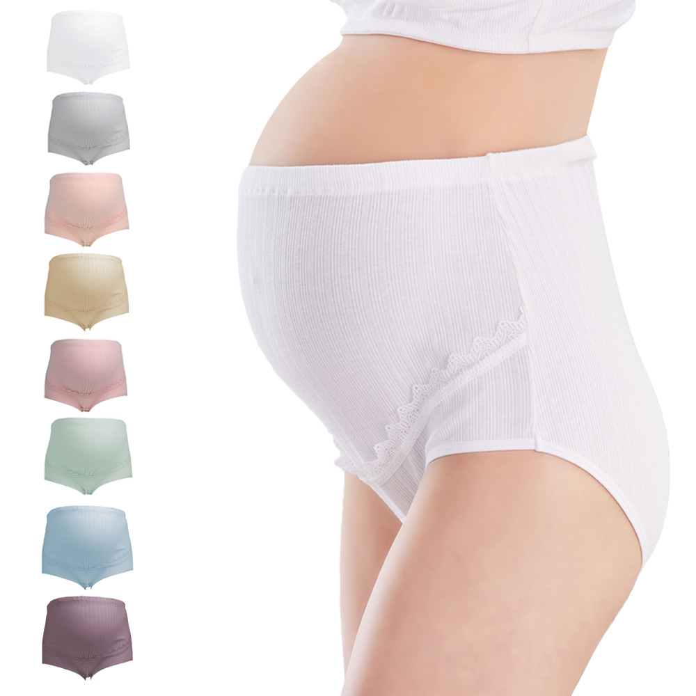 2021 Lace high quality women High waist cotton Breathable and adjustable maternity panties