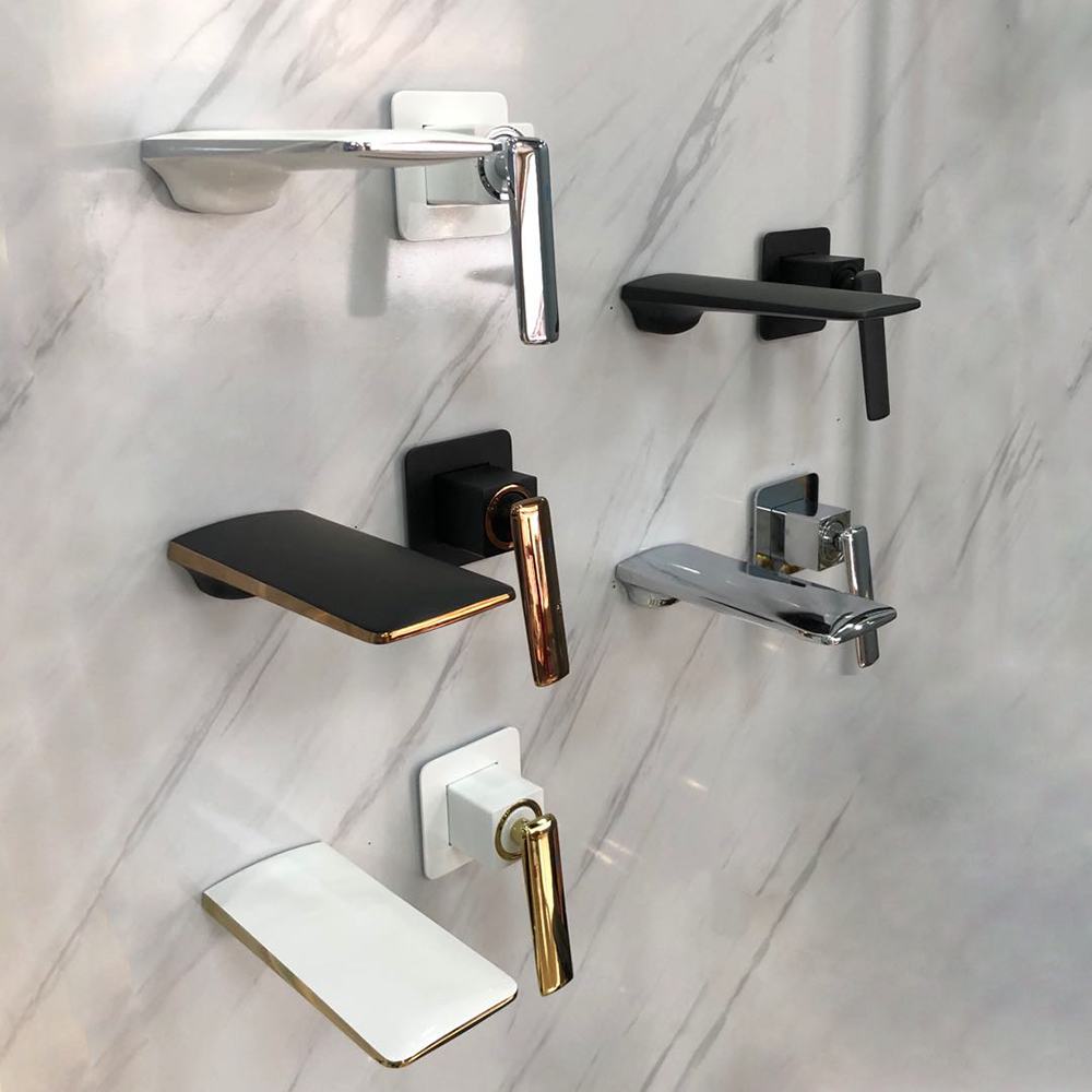 HIDEEP Wall Mounted Sink Hot Cold Water Tap Chrome / Black / White / Gold Bathroom Washing Basin Faucet