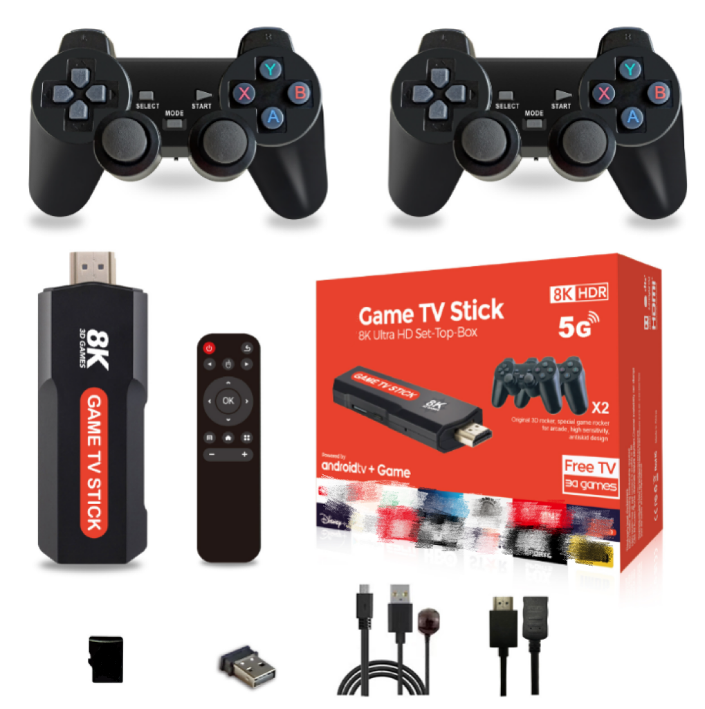 Game Stick Game Stick 4k 8K HD Output Support TV System Classic Retro Gaming Console Portable Video Game Consoles 64GB