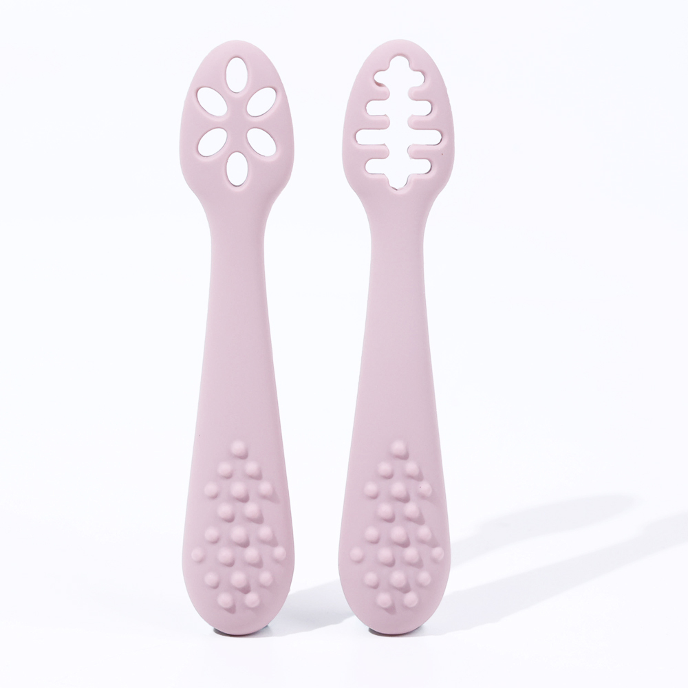 New Product Idea 2024 Infant 6+ Mouths Baby First Feed Training Learning Bpa Free Silicone Baby Spoon Set For Led Weaning