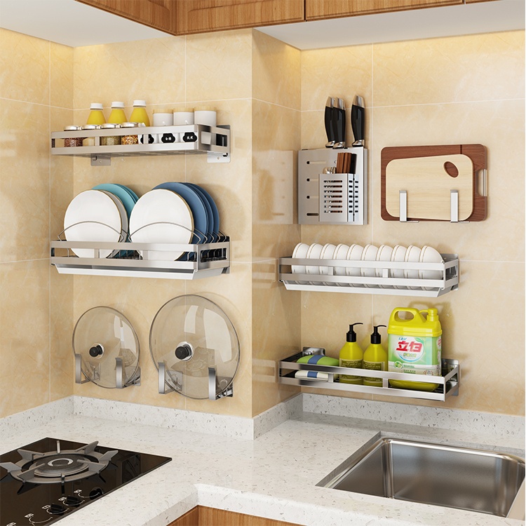 NEW stainless steel kitchen product holders & racks utensils supplies accessories gadgets organizer storage set dish spice rack