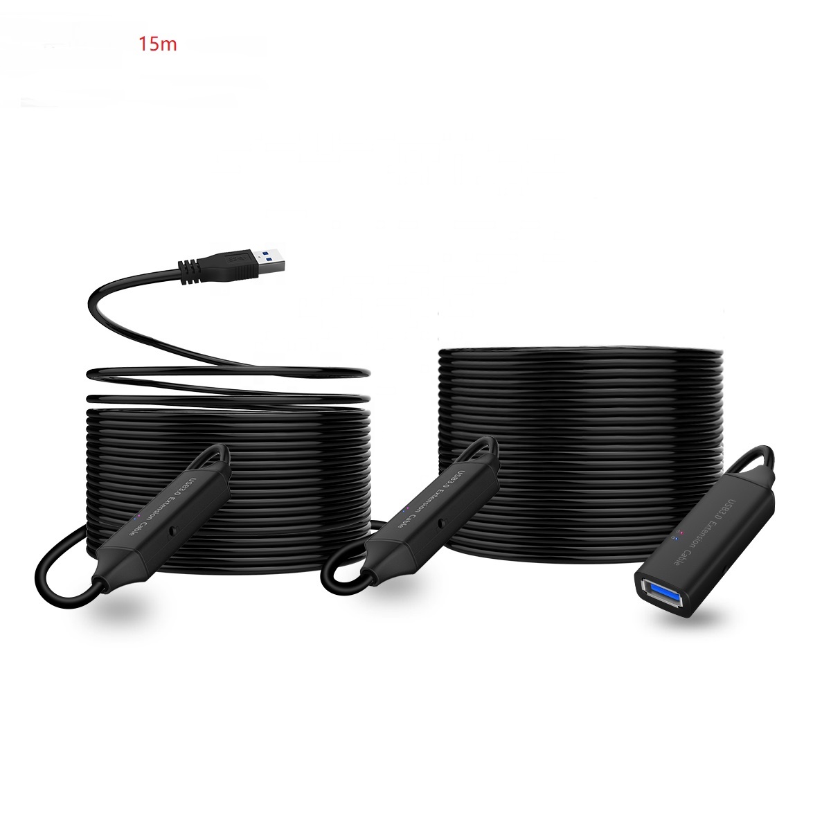 Черный Удлинительный Кабель usb 3,0, 15 метров, IC RTS5411 с дополнительным источником питания в наличии