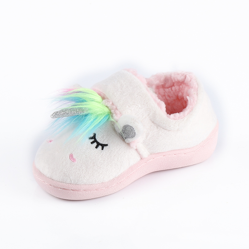 Easy to wear children shoes girls baby white unicorn childrens slippers indoor