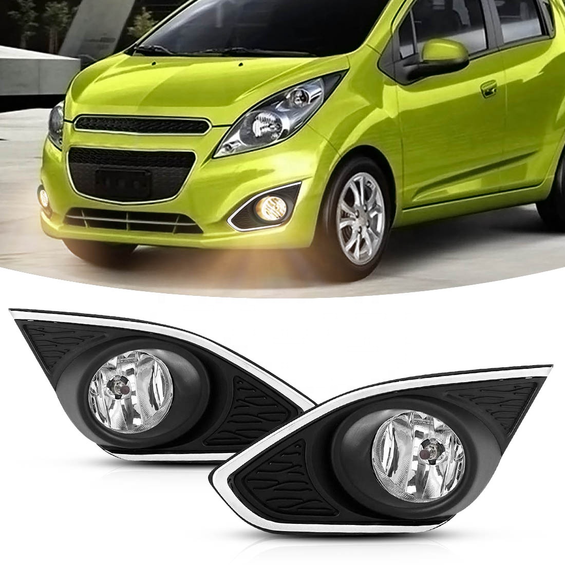 Hot Waterproof Fog Lamp Daytime Running Lights DRL For Chevrolet Spark 2013-2015