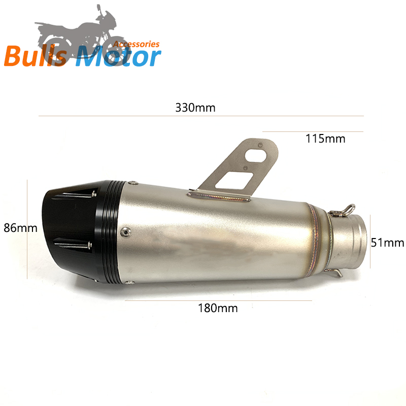 Arow Motorcycle Exhaust Racing Moto Escape Tube With CNC Endcap Universal For Honda CB650R Race Muffler