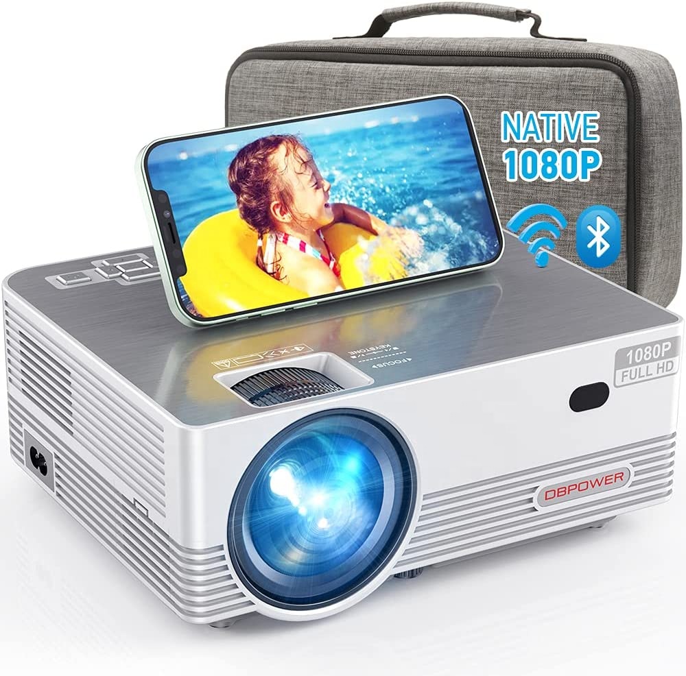 DBPOWER 8000L Full HD Outdoor Movie Projector Support Native 1080P WiFi Projector