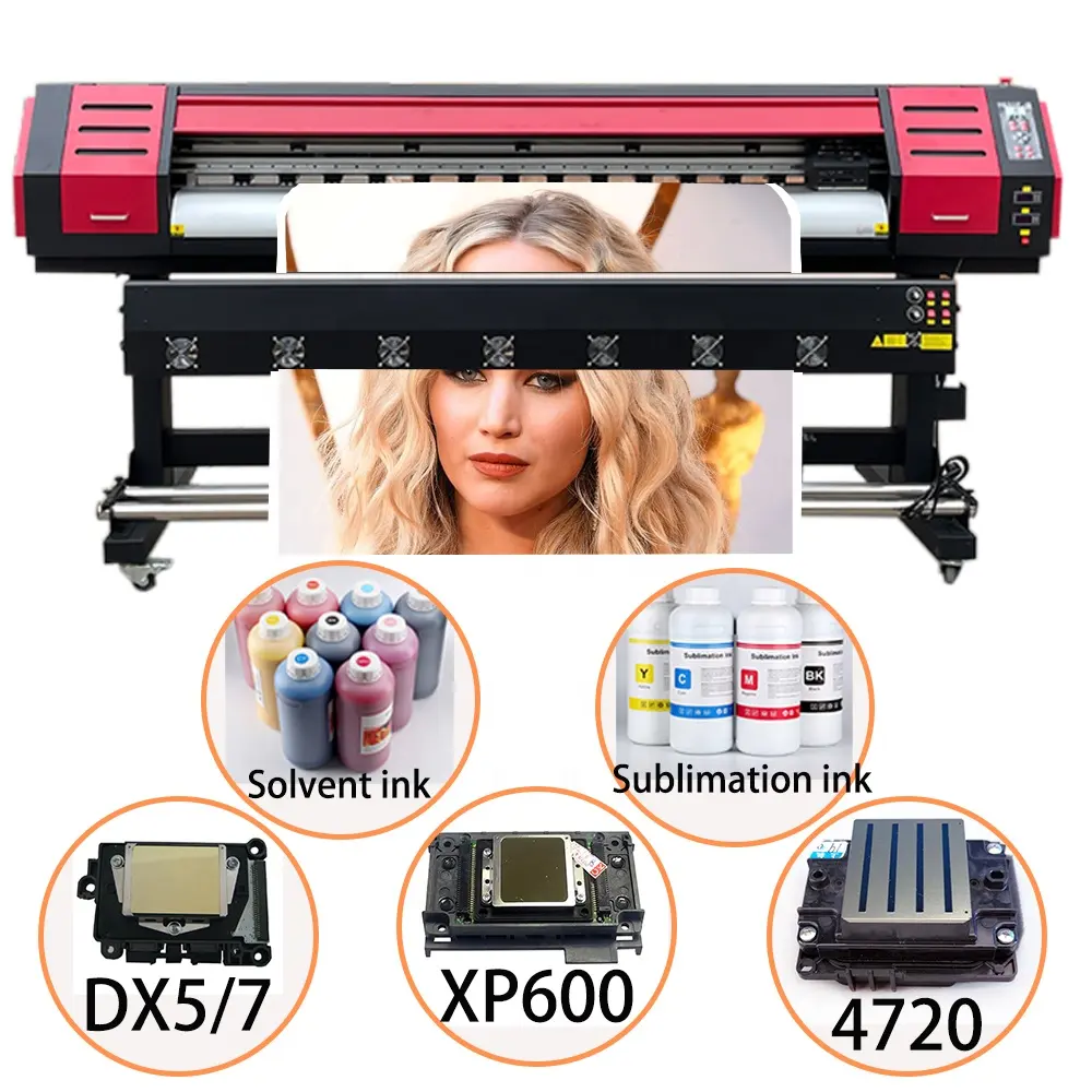 TIFFAN 1.6m 64inch sublimation printer machine vinyl Digital flex Printing Machine Banner Price large format eco solvent printer