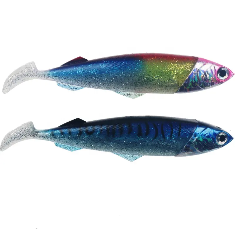 Multicolor Artificial Lure custom trolling lures Sinking Soft Lead Head Bait paddle tail large soft plastics lures