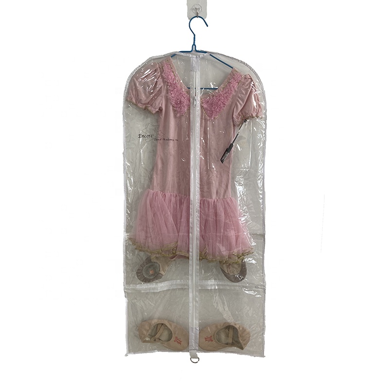 clear pvc dance costume garment bag with pockets dance garment bag personalized Clear Garment Bag with ID Pocket