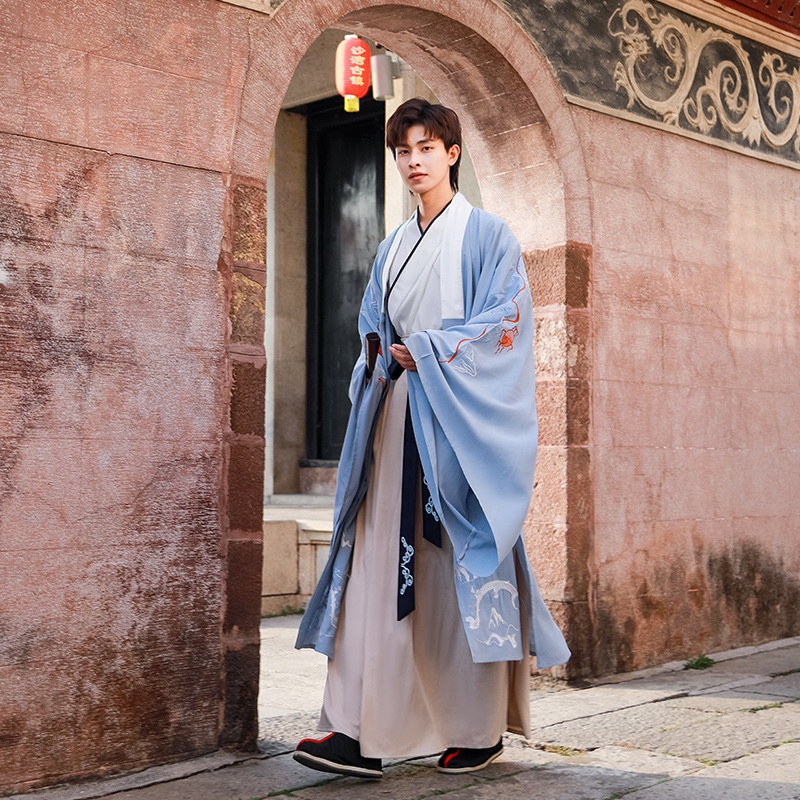 Ancient Big-Sleeved wide-sleeved embroidery plus size Hanfu chinese traditional clothes for men