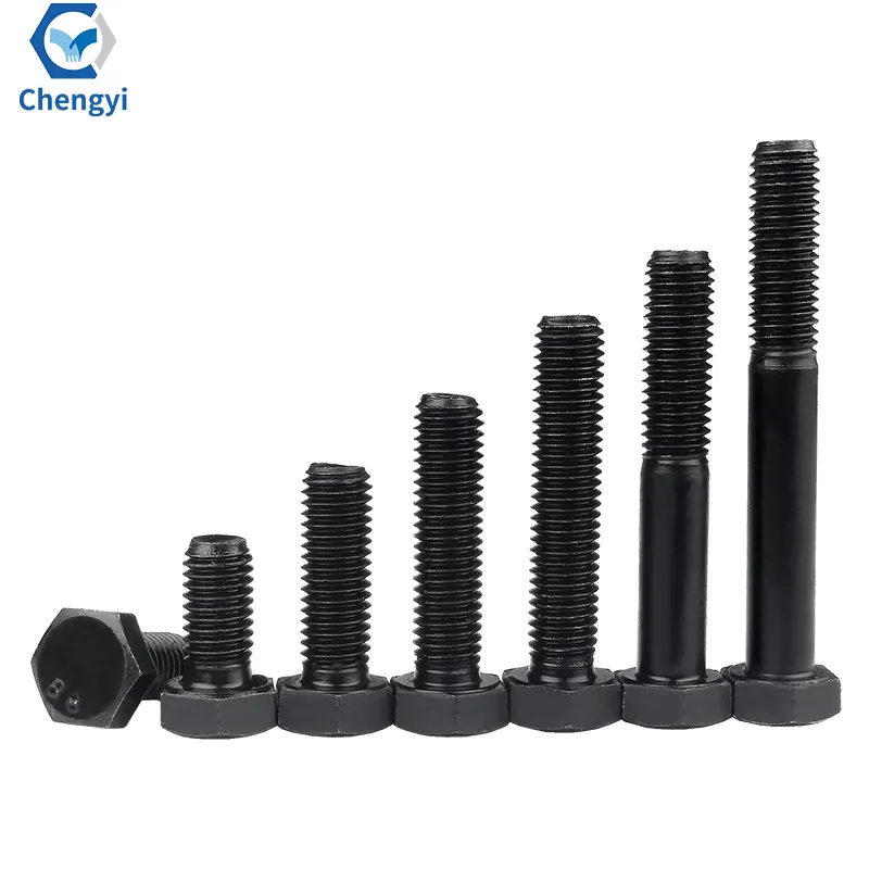 High Quality Wholesale 8.8 12.9 Grade M6-M36 M10 Black Hex Bolts DIN933