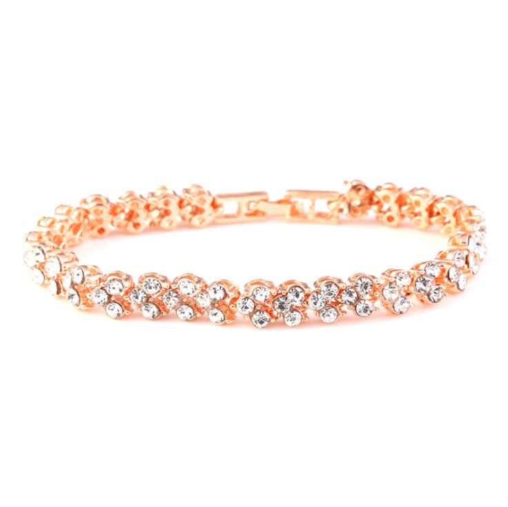 European and American foreign trade new exquisite luxury Roman crystal bracelet simple diamond full diamond bracelet