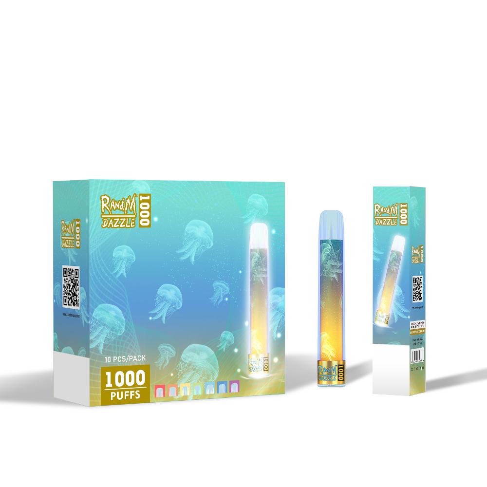 Оригинальный светящийся вейп-ручка на 1000 затяжек, 3,5 мл, 1000 мАч