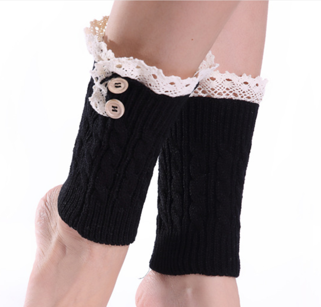 Women Boot Sock Short Leg Warmers Socks Crochet Knitted Trim Boot Warmers Winter Boot Cuffs